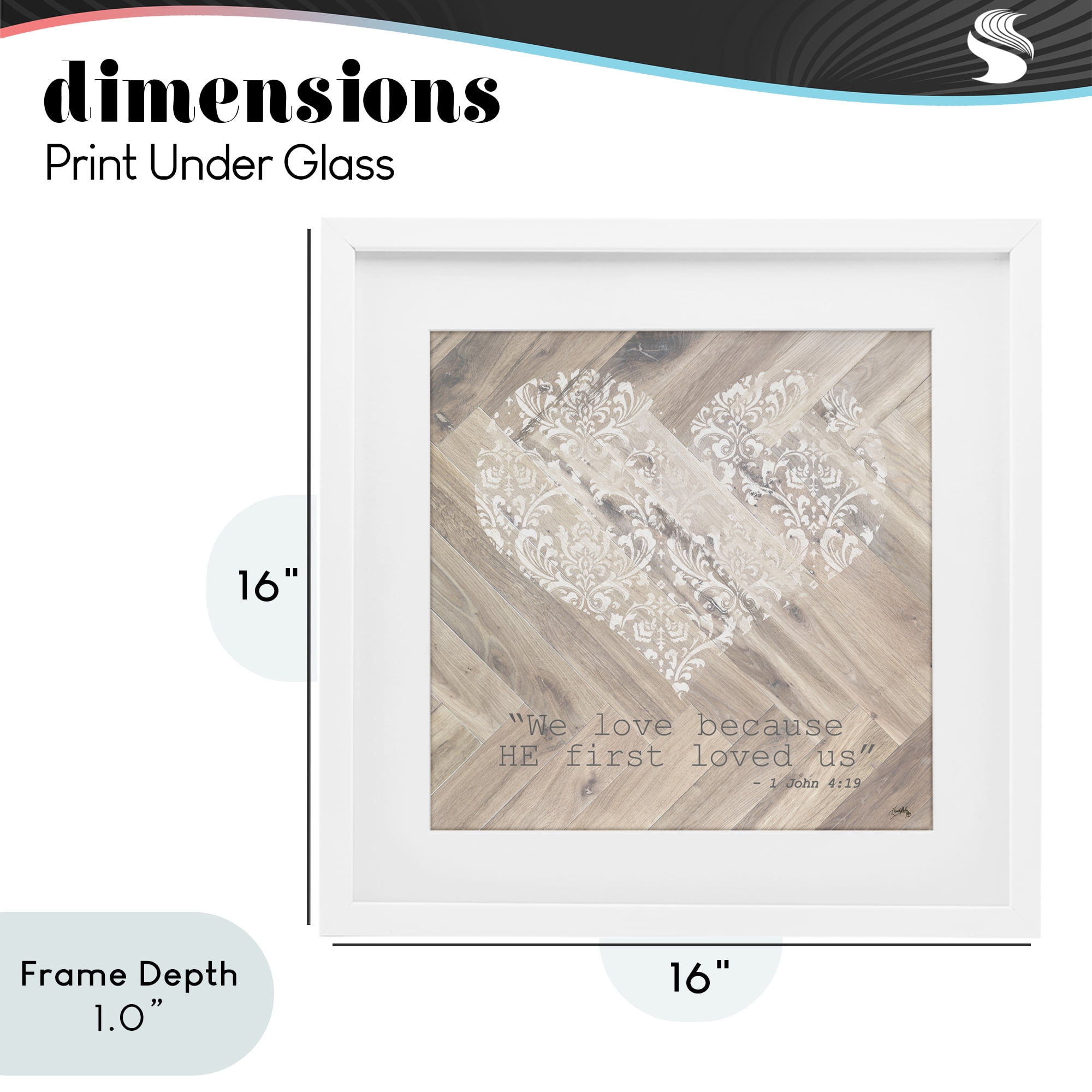 Stupell Industries He Loved Us First White Framed Print Under Glass, design by Elizabeth Medley