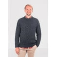 thumbnail image 2 of SAOL Aran Traditional Fisherman Sweater 100% Premium Merino Wool Cable Knittted Pullover for Men Made in Ireland Jumper Honeycomb Stitch Jumper, 2 of 4