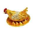 thumbnail image 5 of yuksok Chicken Trinket Box Jewelry Organizer 6.5x4.5cm for Birthday Gift Home Decor Golden Base, 5 of 9