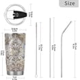 thumbnail image 3 of GZHJMY Colorful Damask Patchwork Pattern Stainless Steel Tumbler Cup with Straw & Lid Double Wall Vacuum Insulated Travel Mug Hot Cold Water Bottle Coffee Drinks Cup 20oz, 3 of 7