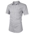 thumbnail image 4 of SDNall Denim Shirt Men Fashion Short Sleeve Open Front Loose Outerwear Blouse Tops Mens Casual Button Down Shirts (Gray,Sizes:S-2XL), 4 of 9