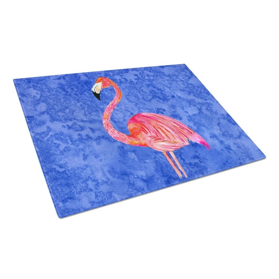 Caroline's Treasures Flamingo Glass Cutting Board Large