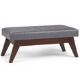 thumbnail image 1 of Draper 40 in.W Solidwood Tufted Ottoman Bench in Stone Grey Faux Leather, 1 of 5