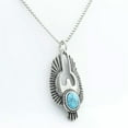thumbnail image 5 of HOOUN Men's Amulet stainless steel Eagle Turquoise Necklace Pendant Jewelry with Chain, 5 of 5