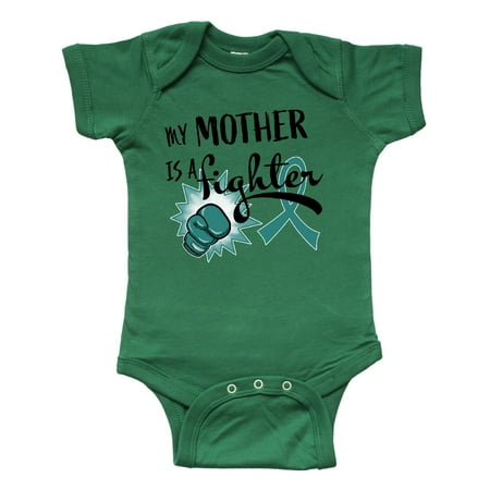 

Inktastic Ovarian Cancer Awareness My Mother is a Fighter Gift Baby Boy or Baby Girl Bodysuit