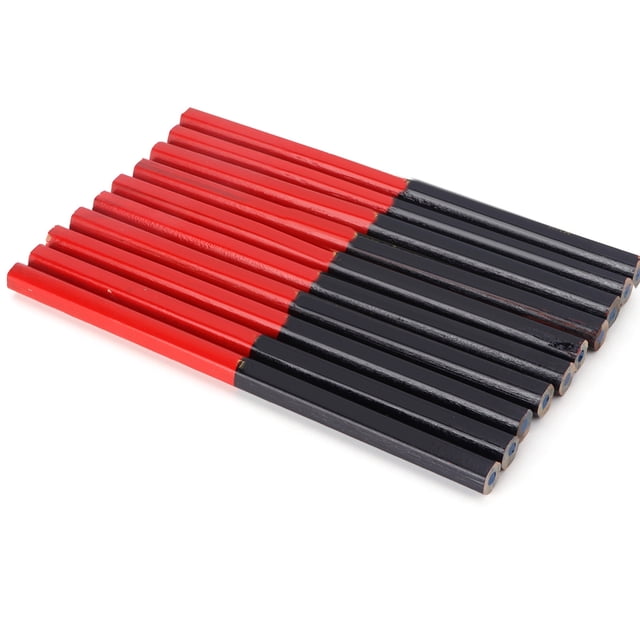 Lápices de Carpintería, 9pcs Carpinters Lápiz Doble Cabeza Diy 2 Núcleo 7in Profesional para Trabajador de la construcción para para Madera para metal