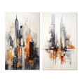 thumbnail image 2 of Designart "Urban Rhythm Minimalism in Orange and Grey II" Minimalism Wall Art Set Of 2 - Orange Abstract Gallery Wall Set For Home Decor, 2 of 7