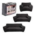 thumbnail image 1 of LABBA Cubre Sala Protector, Fundas de Sillón Elásticas Ajustables para Sofá Individual, Love Seat y Sillón de 3 Plazas, Set de 3 Piezas, Lavables, Color Gris Oscuro, 1 of 11