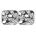 thumbnail image 7 of Bingfone Skull And Palm Leaves Print 2-Piece Sun Shade Front Windshield - Foldable Car Front Window Sunshades For Most Sedans Suv Truck - Large, 7 of 7