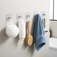 thumbnail image 4 of Ganchos de pared Soportes transparentes resistentes sin taladro para colgar en azulejos, cristal, metal – ganchos reutilizables y sin daños para baños, cocina, inquilinos, 4 of 9