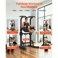 thumbnail image 2 of KFFKFF Pull Up Bar, 330 LBS Power Tower Dip Station, Workout Dip Station with H-Shaped Stable Base & Assistance Platform, Adjustable 9 Level Height Pullup Stand, 2 of 9