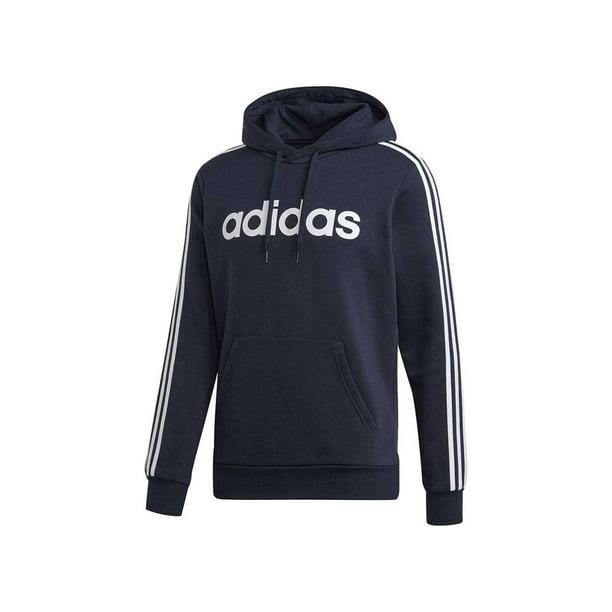 Adidas Mens Essentials 3-stripes Pullover Fleece Hooded Sweatshirt, Adult,  Legend Ink/White, XL