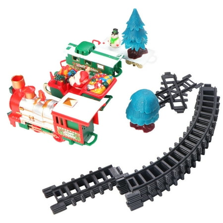 

DiMaddie Christmas Train Length Track Electric with Realistic Sounds & Light for Kids