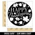 thumbnail image 2 of Happy Thanksgiving Circle with Fall Leaves and Acorns Square Rubber Stamp Stamping Scrapbooking Crafting - Small 1.25in, 2 of 7