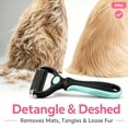thumbnail image 3 of Double Sided Pet Dematting Rake Comb, Anti-Slip Ergonomic Handle Knot Remover Brush, Stainless Steel Safe Deshedding Tool for Dogs Cats Long Thick Matted Fur Daily Grooming Hair Care, 3 of 6