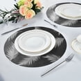 thumbnail image 3 of Round Plate Mat 15.4x15.4 Inchesx1 Placemat Table Mat Kitchen Mat Coffee Mat Fabric Thick, Strong Wear-Resistant, Heat Resistance White Feather, 3 of 7