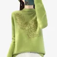 thumbnail image 5 of cozy sweater sweater long sleeve sweater • cardigan pullover Women Sweaters Thick Warm Autumn Winter Mock Neck Fashion Pullovers Long Sleeve Basic Jumper Knit Bottoming Shirt K, 5 of 9
