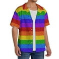 thumbnail image 4 of Cauagu Colorful Glitter Rainbow Men's Short Sleeve Button Down Hawaiian Shirt for Men Bowling Shirts Casual Summer Beach Shirt,4X-Large, 4 of 6