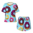 thumbnail image 4 of Picia Donuts Pajamas Sets for Women Soft Short-Sleeved Pjs with Lounge Shorts Two Piece Sleepwear-4X-Large, 4 of 9