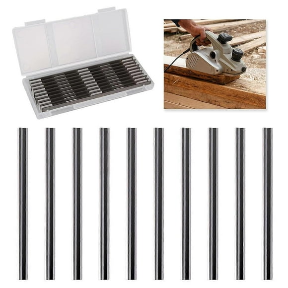 10 Pieces Electric Planer Blade, 82mm Planer Blade, Compatible with Makita, Bosch, Hitachi, Black & Decker, DeWalt, Trend Elu, Ideal for Carpentr