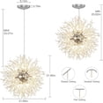 thumbnail image 4 of DINGLILIGHTING Dandelion Crystal Chandelier 12-Light Modern Chandeliers Ceiling Sputnik Pendant, 4 of 8