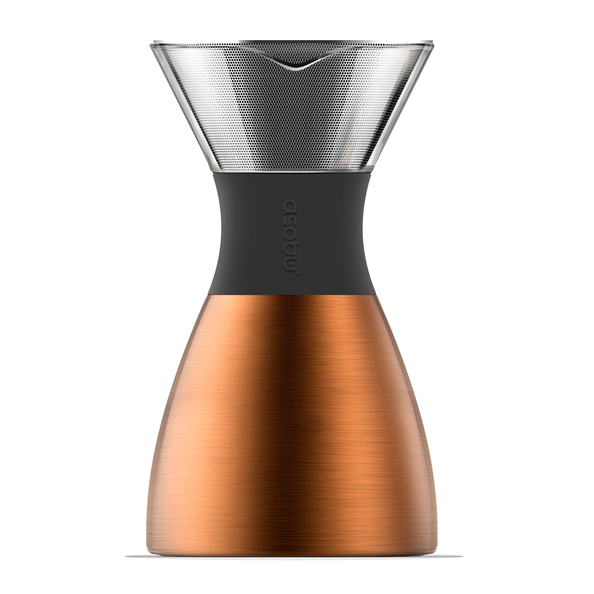 Asobu Insulated Pour Over Coffee Maker (32 oz.) Double-Wall Vacuum, Stainless-Steel Filter and Take on the Go Carafe (Copper)