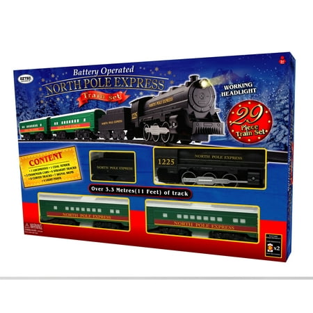 Holiday Time North Pole Express Train Set, 29 Pieces, Battery Operated, Ages 3 and Up