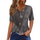 thumbnail image 2 of Fiudx Ofertas Del Día Blusa de Manga Corta Estampada a La Moda para Mujer, Blusas Informales con Cuello En V, 2 of 5