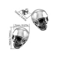 thumbnail image 2 of Piercing de oreja de calavera, pendientes para hombre, pendientes de calavera, acero inoxidable, hip hop, punk, jazz, joyería para hombre, 2 of 5