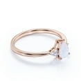 thumbnail image 5 of JeenMata 1.75 ct Teardrop Real Opal and Moissanite Tapered Engagement Ring in 18K Rose Gold over Silver, 5 of 7