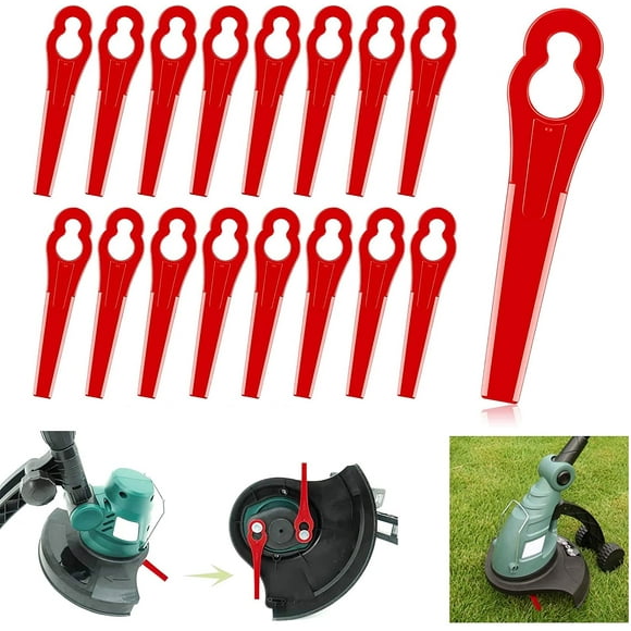 nipocaio 100 Pcs Replacement Plastic Blades, Lawn Mower Edger Blade Plastic Blades for Garden and Lawn Edger (Red)