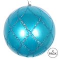 thumbnail image 2 of Vickerman MT198212D 6 in. Turquoise Candy Glitter Net Ornament - 2 per Bag, 2 of 3