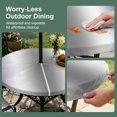 thumbnail image 5 of Round Outdoor Tablecloth with Umbrella Hole and Zipper, Purple Grey Tablecloth with Elastic Waterproof, Gray Farmhouse Modern Rustic Patio Table Covers for 36" - 44" Picnic Pool Tables, 5 of 9