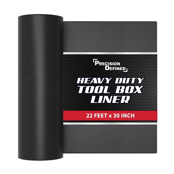 Precision Defined Professional Grade Tool Box Liner, 22 ft x 30", Black | Tool Box Drawer Liner, Shelf Liner Non Slip Mat, Thick Cabinet Shelf Liner, Toolbox Drawer Liner
