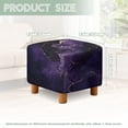 thumbnail image 3 of SCRAWLGOD Marble Print Dark Violet Square Ottoman Cover, Stretch Square Ottoman Covers Slipcover, Cover for Storage Stool, Footstool Protection for Living Room Decor, 3 of 7