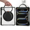 thumbnail image 5 of for iPad Pro 13" 2024 Case with Rotatable Stand Portable Handle, Protective Clear Shockproof Dropproof Rugged Shoulder Strap Kids Friendly Cover for iPad Pro 13" 2024, Black, 5 of 12