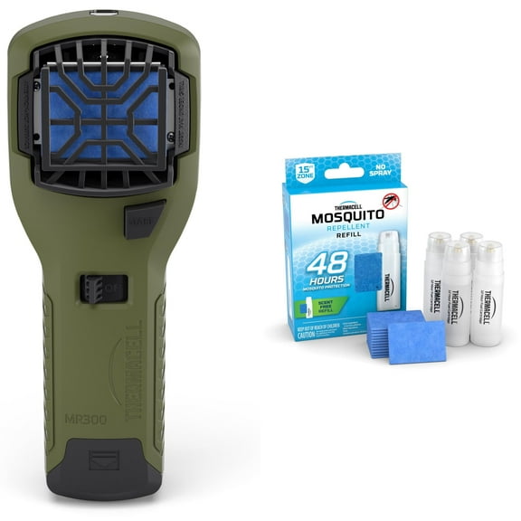 Thermacell Portable MR300 Mosquito Repeller with 12-Hour Fuel Cartridge   Extra 48-Hour Refill