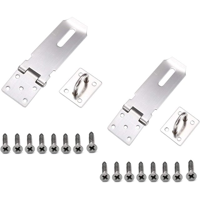 Pestillo de seguridad para puerta de 3 pulgadas, de acero inoxidable, con tornillos, acabado cepillado, 2 unidades (3 pulgadas)