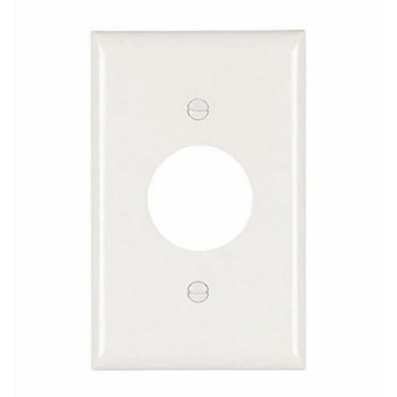 Pass & Seymour Legrand TP7-W 1-Gang Single Outlet Receptacle Cover Wall Plate, 1.406" Diameter Opening, Trademaster Size, Unbreakable Thermoplastic, White