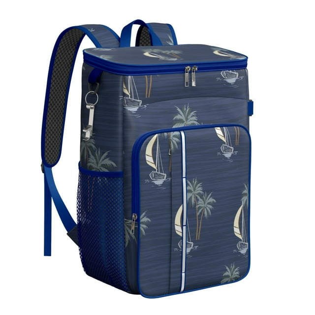 Aloha Beach Vacation Cooler Backpack - 20L Lightweight Soft Cooler Bag with Multiple Pockets for Food & Drinks