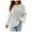 White, variant on NARABB Women Plus Size Sweater Leisure Knit Outwear Round Neck Loose Solid Printed Long Sleeve Tops Sweater
