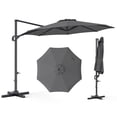thumbnail image 1 of Costway 10 FT Patio Cantilever Umbrella with 360° Rotation, Easy Tilt Adjustment, 8 Ribs Gray, 1 of 10