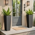 thumbnail image 2 of Devoko 32" Tall Planters for Outdoor Plants Set of 2, Woven-Textured Outdoor Plant Pots for Patio, Front Porch, 2 of 7