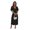 Black, variant on Women's Tiered Surplice Half Sleeve Midi Dress in Beige with Flowy Skirt and Smocked Waist 100% Polyester for Spring