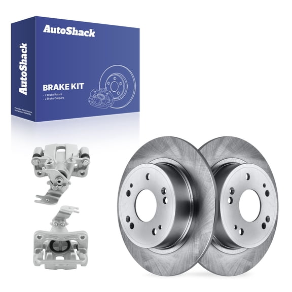 AutoShack Rear Brake Rotors & Calipers for Honda & Acura, Accord 2008-2012 TSX 2009-2014, FWD L4 2.4L V6 3.5L - 11.1" (282 mm), 5-Lug
