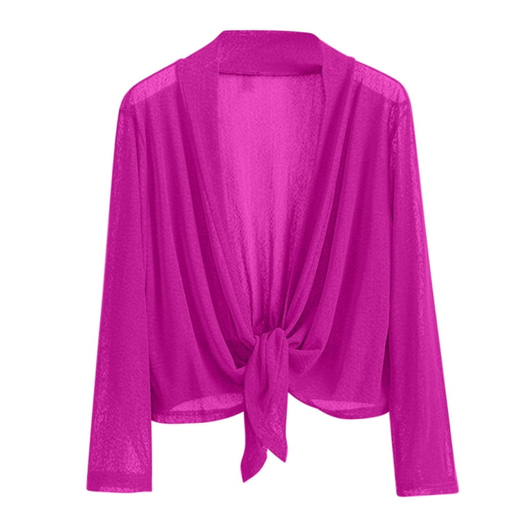 BADHUB Sheer Bolero Shrug for Women Long Sleeve Lightweight Casual