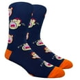 thumbnail image 2 of Couver Mens Cotton Novelty Crew Dress Socks with Cute Cartoon Design- Cartoon / Laugh Now Cry Later Navy Blue, 10-13, 1 Pair, 2 of 7
