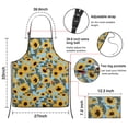thumbnail image 3 of Blue Green Leaf Sunflower Pattern Apron-Garden Aprons for Women with Pockets-Cotton Linen Waterproof Kitchen Cooking Gardening Aprons Adjustable for Kitchen,Cooking,BBQ and Salon 33x27 Inch, 3 of 7