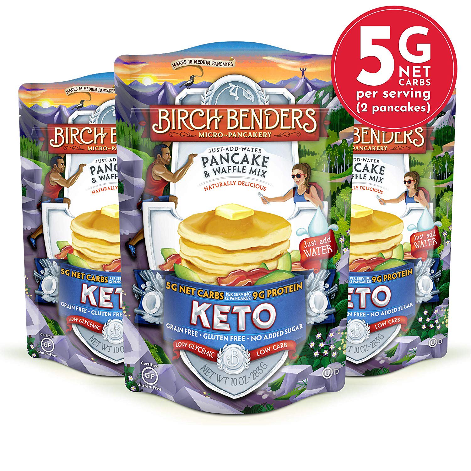 Keto Pancake Waffle Mix By Birch Benders Low Carb High Protein Grain Free Gluten Free Low Glycemic Keto Friendly Made With Almond Coconut Cassava Flour 3 Pack 10oz Each Walmart Com Walmart Com