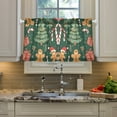thumbnail image 2 of Yayeee Kitchen Curtains Tier Pair Light Filtering 27"x36" Rod Pocket Short Cafe Window Panel, Brown Christmas Gingerbread, 2 of 7